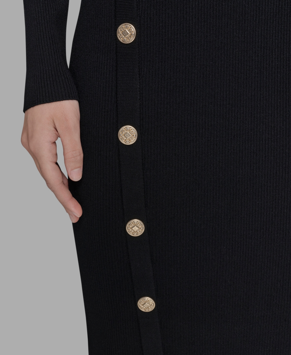 Karl Lagerfeld Women's Long Sleeves Bodycon Dress In Black