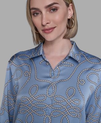 Women's Printed Collared Neck Blouse