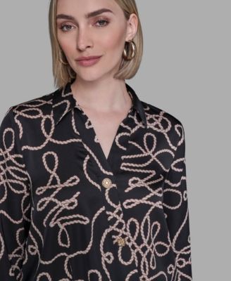 Women's Printed Crossover Blouse