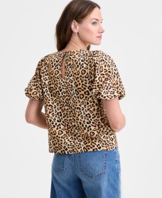 Woven Puff-Sleeve Top, Macy's Exclusive