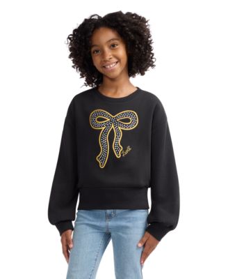 Girls' S-XL Meet and Greet Ribbed Crewneck Long-Sleeve Sweater