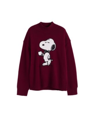 Women's Wool-Cashmere Tea Time Snoopy Sweater