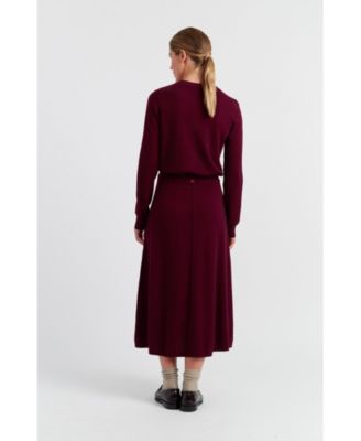 Women's Wool Cashmere Midi Skirt