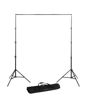 9x20 Feet Wrinkle Resistant Cotton Background, High-Key White - Bundle With Flashpoint 13' Background Support System