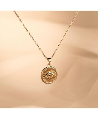 Women's Evil Eye Necklace – Sterling Silver 15.5"