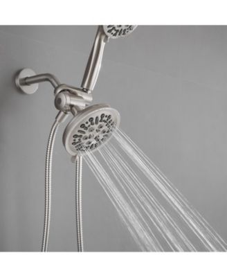 12 in Single-Handle 1-Spray Round Rain Shower Faucet Combo Set with Dual Function Pressure Balance Valve in Matte Black