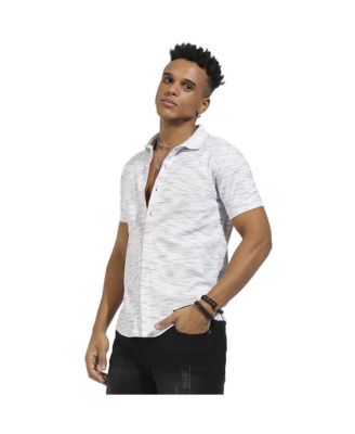 Men's White Honeycomb Knit Shirt