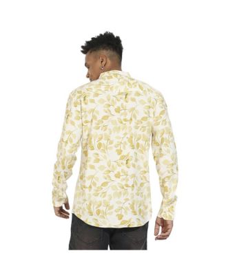Men's Artistic Foliage Print Button Up Shirt