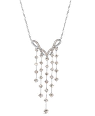 Nude Diamond Dangling Adjustable 19" Statement Necklace (1-1/4 ct. t.w.) in 14k Rose Gold