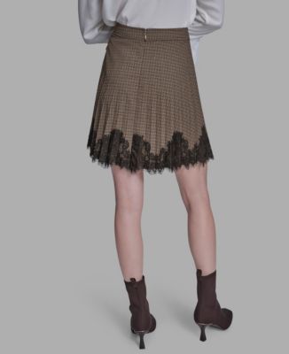 Women's Lace Hem Pleated Skirt