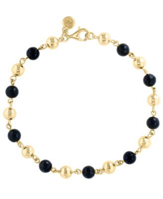 Black Agate Bracelet (13-1/2 ct. t.w.) in Gold Plated Silver