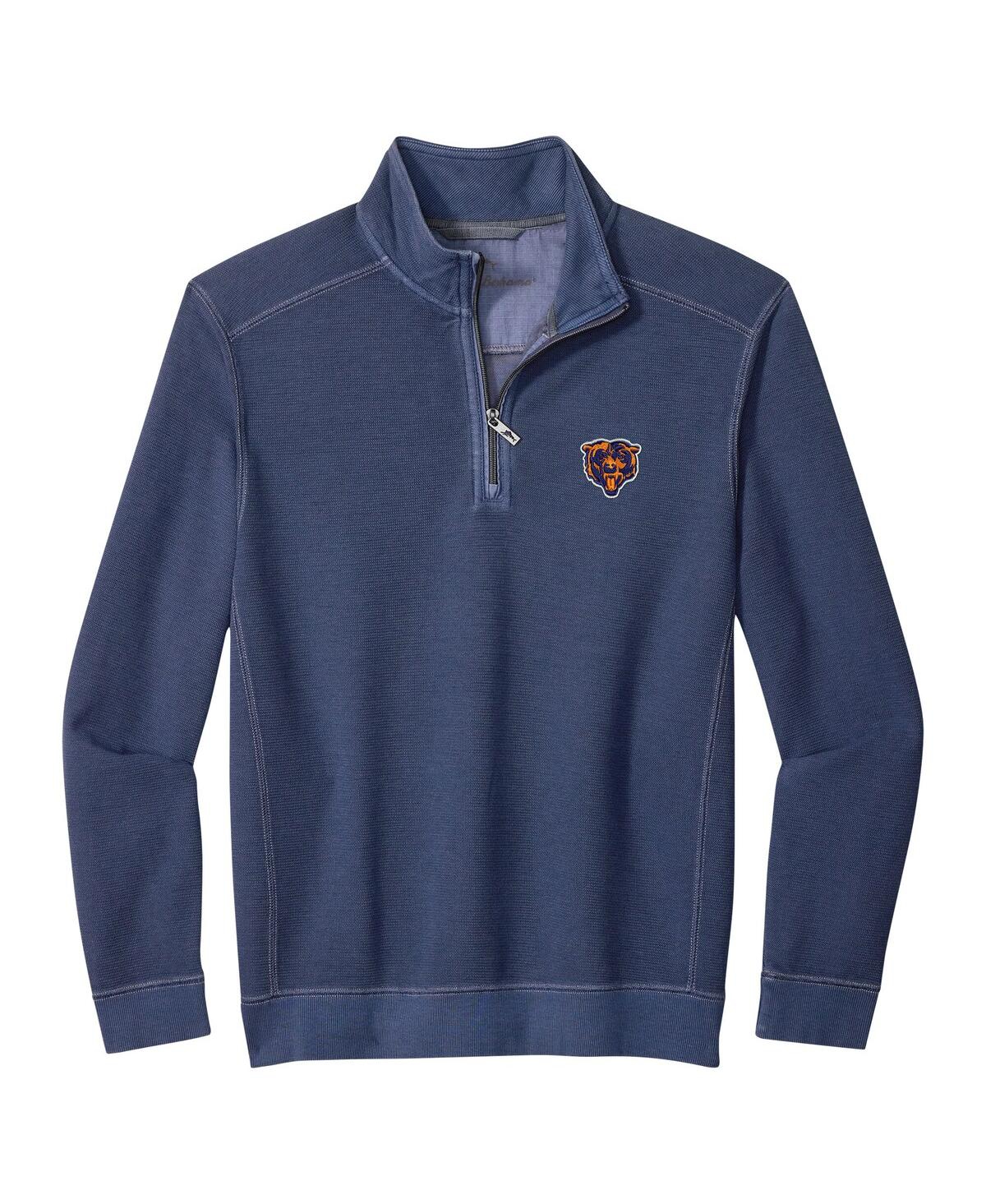 Tommy Bahama Men's Navy Chicago Bears Big Tall Montego Bay Half-zip Pullover Sweatshirt In Blue