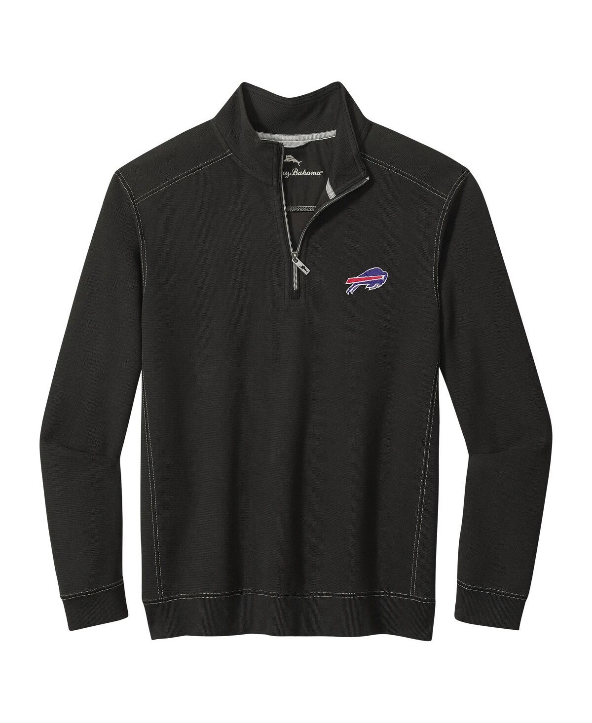 Tommy Bahama Men's Black Buffalo Bills Sport Tobago Half-zip Pullover Sweatshirt In Black