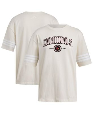 adidas - Women's Cream Louisville Cardinals Fashion Three-Stripes Oversized T-Shirt