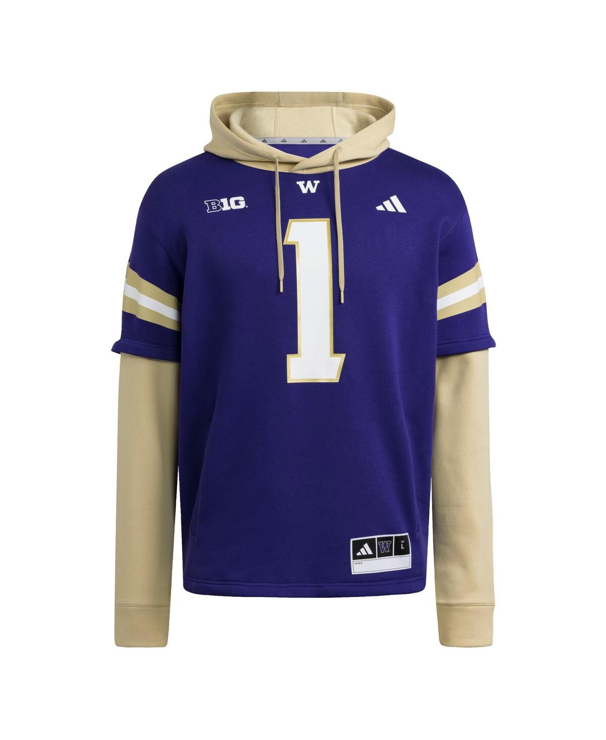 Adidas Men's Purple Washington Huskies Jersey Pullover Hoodie