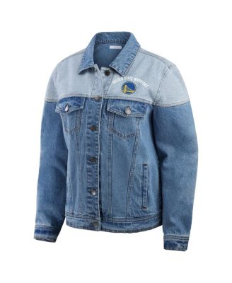 Women's Blue Golden State Warriors Full-Button Denim Jacket