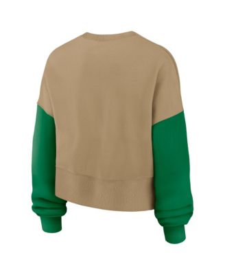 Women's Tan Philadelphia Eagles Oversized Rewind Pullover Sweatshirt