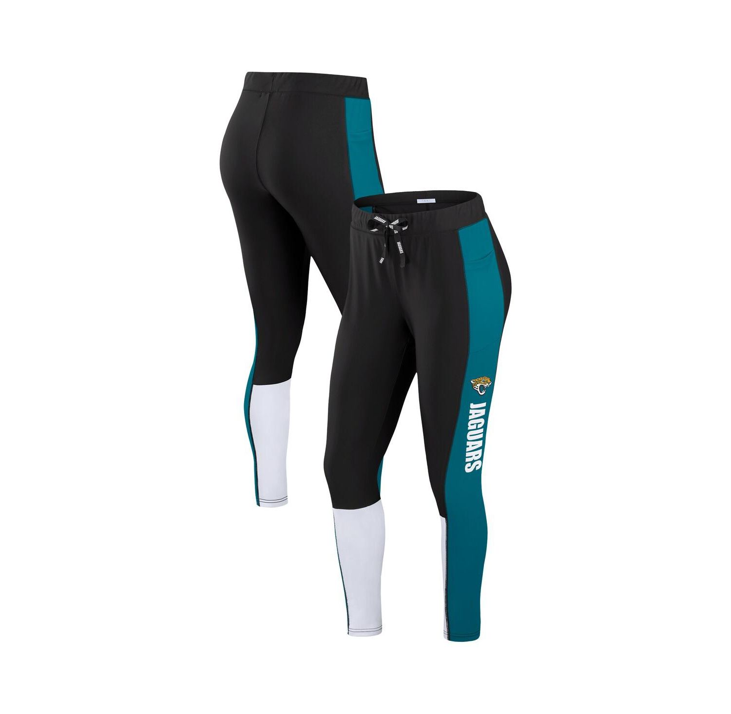 Women's Black/Teal Jacksonville Jaguars Color Block Leggings