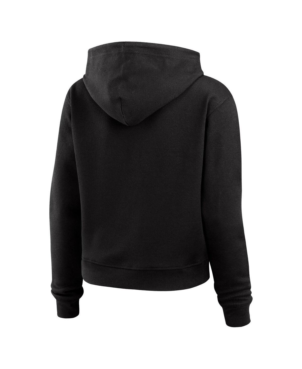 Wear by Erin Andrews Women's Black Pittsburgh Steelers Waffle Hoodie Pullover Top