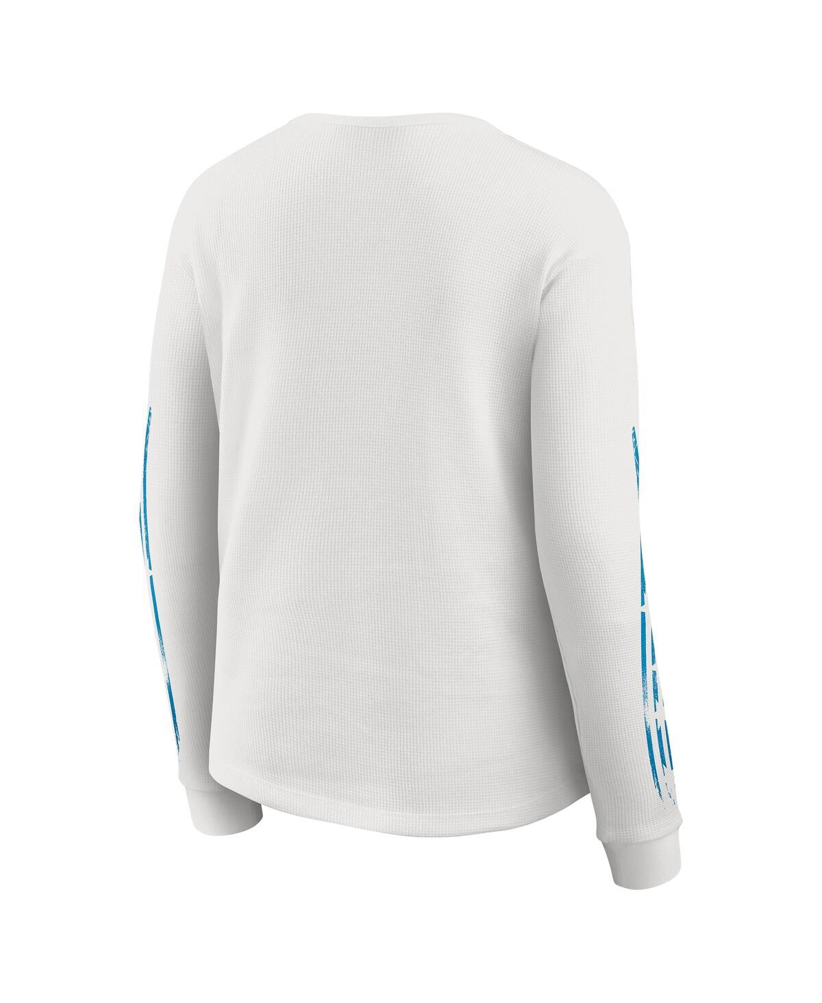 Wear by Erin Andrews Women's White Detroit Lions Graphic Waffle Long-Sleeve T-Shirt