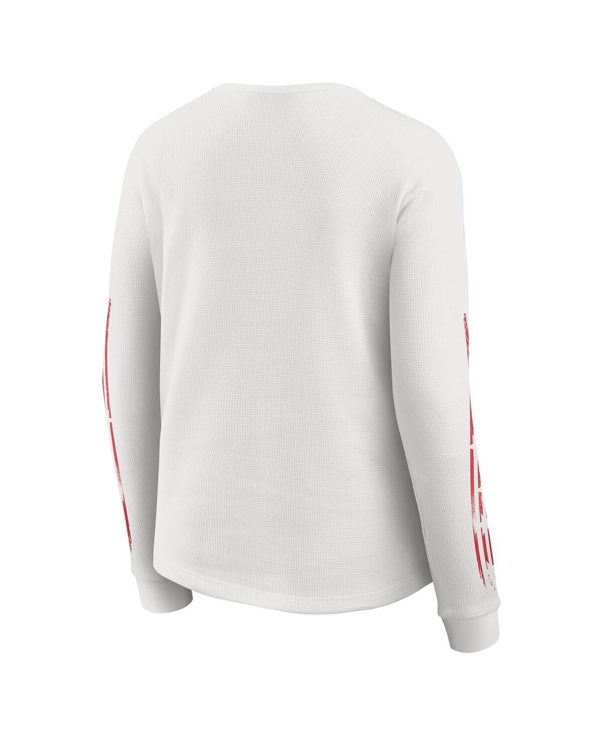 Wear By Erin Andrews Women's White Kansas City Chiefs Graphic Waffle Long-sleeve T-shirt In White
