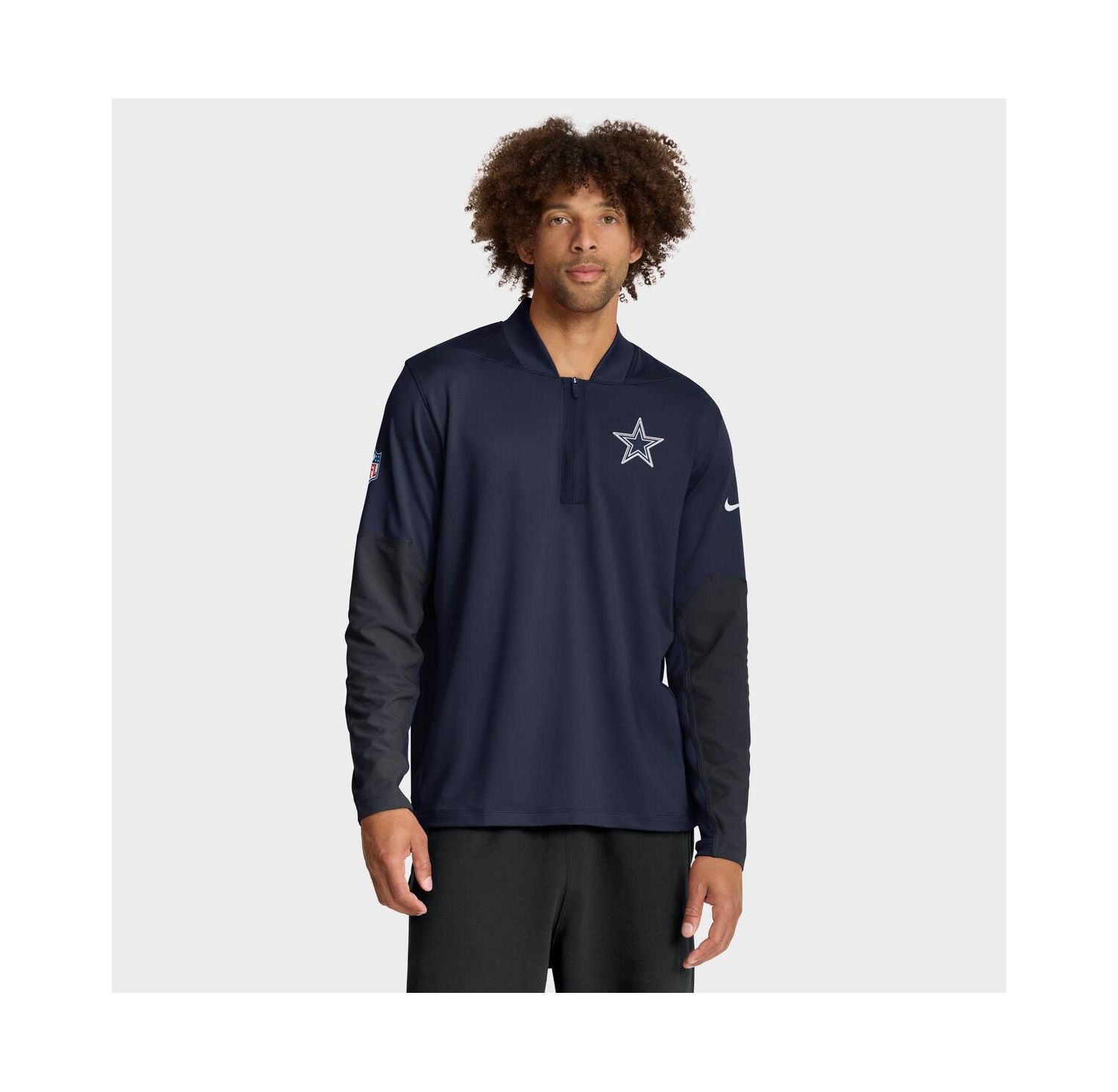 Men's Navy Dallas Cowboys Sideline Dri-FIT Half-Zip Pullover