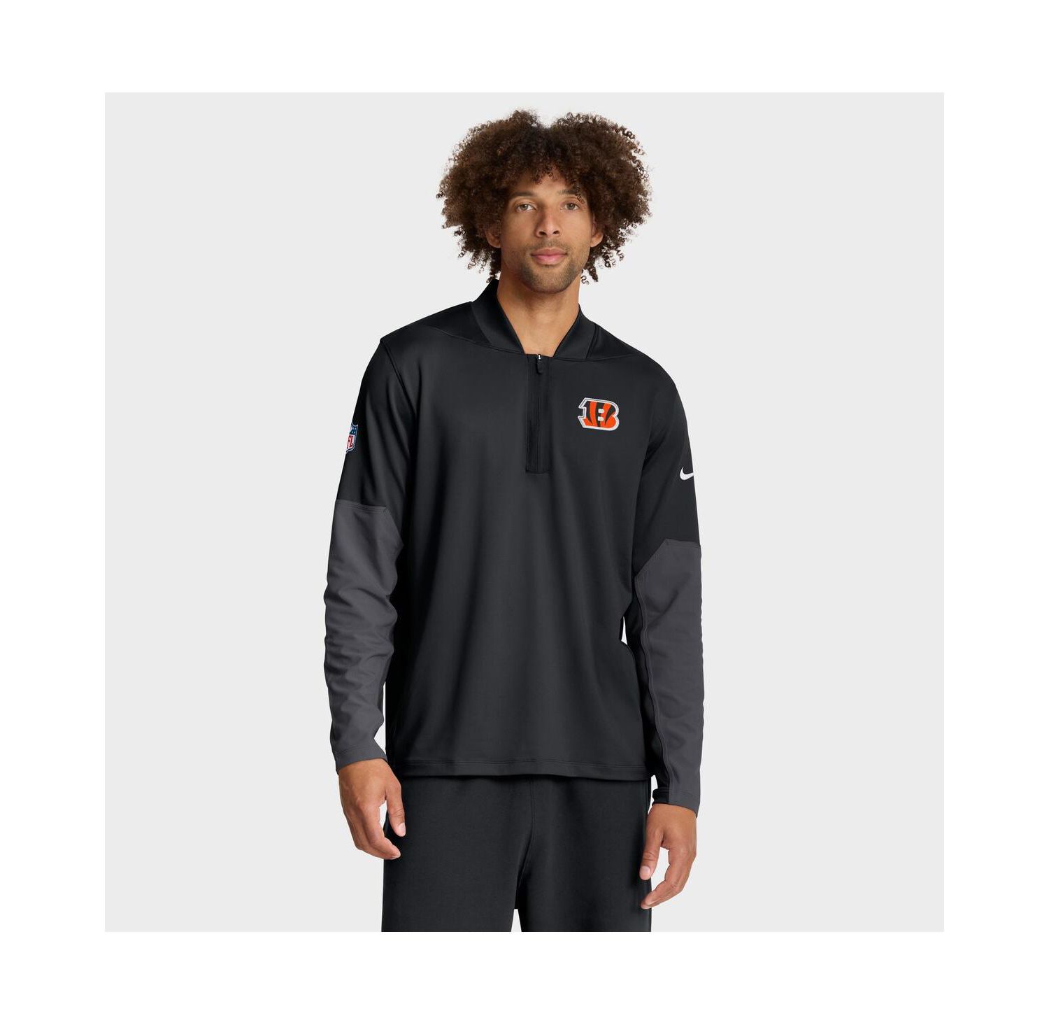 Men's Black Cincinnati Bengals Sideline Dri-FIT Half-Zip Pullover