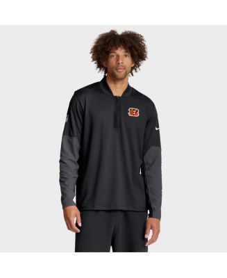 Nike Men's Black Cincinnati Bengals Sideline Dri-FIT Half-Zip Pullover ...