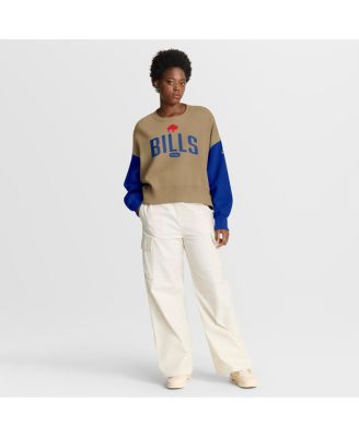 Women's Tan Buffalo Bills Oversized Rewind Pullover Sweatshirt
