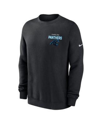 Men's Black Carolina Panthers Primetime Club Fleece Pullover Sweatshirt