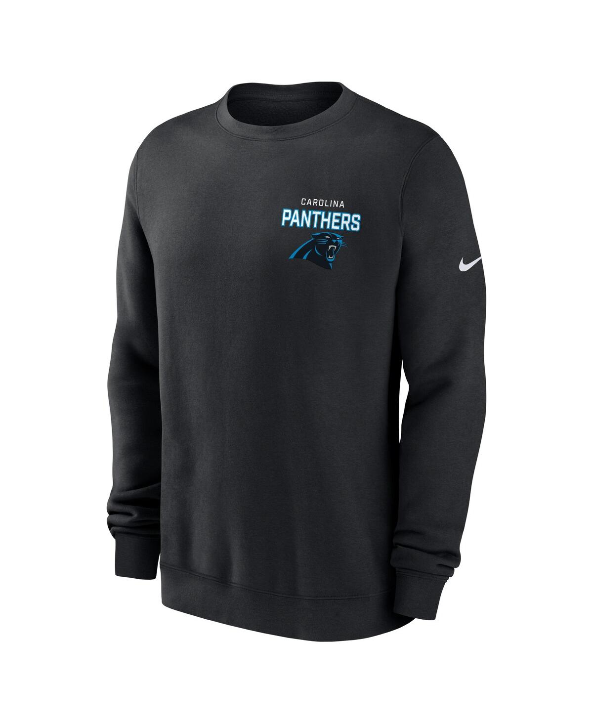 Nike Men's Black Carolina Panthers Primetime Club Fleece Pullover Sweatshirt In Black