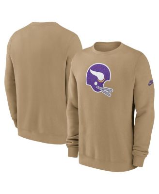 Nike - Men's Tan Minnesota Vikings Swing Pass Rewind Club Pullover Sweatshirt