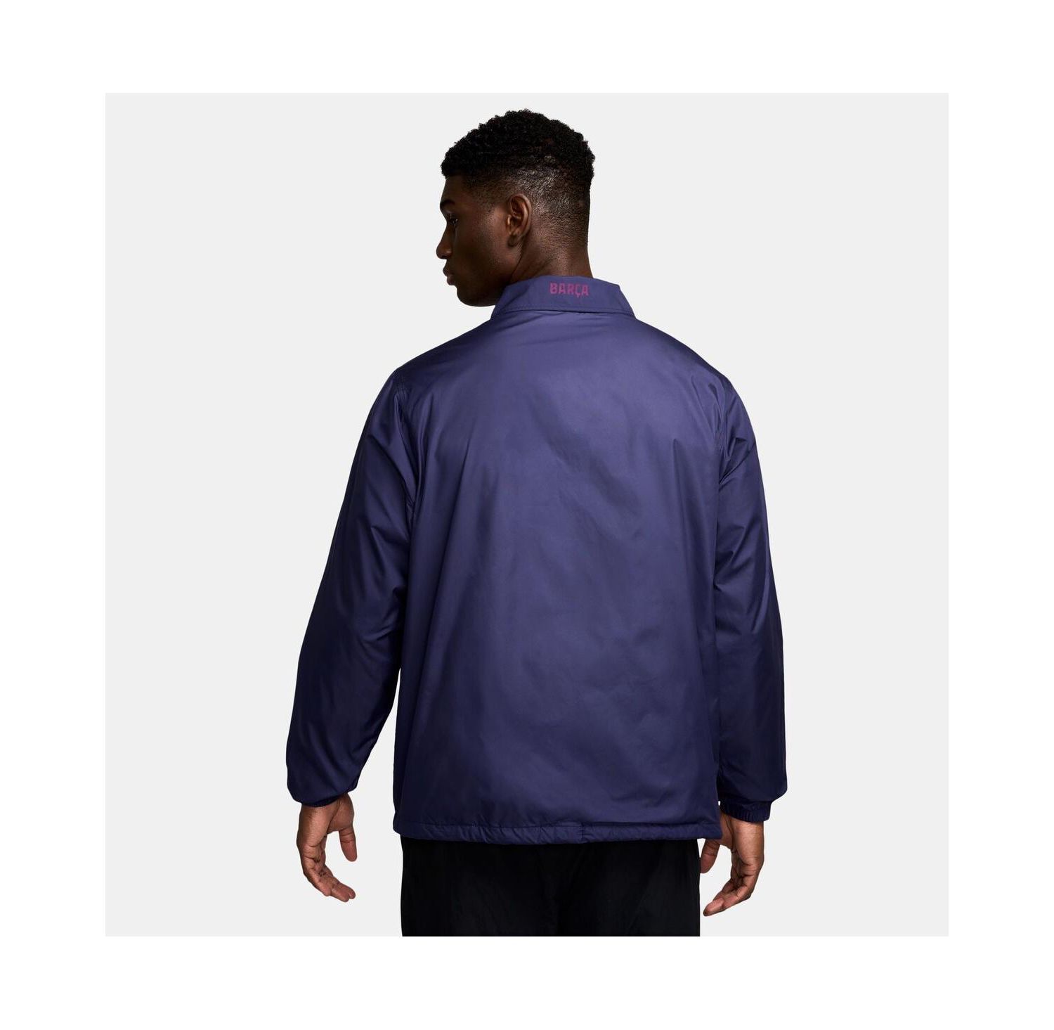 Men's Navy Barcelona Club Coaches Full-Snap Jacket