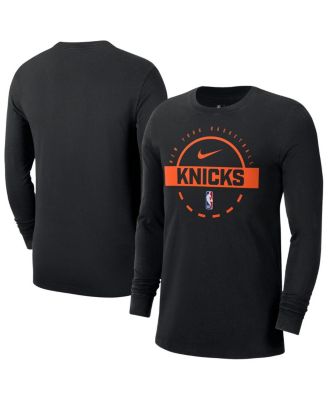 Nike - Men's Black New York Knicks Authentic Long Sleeve Practice T-Shirt
