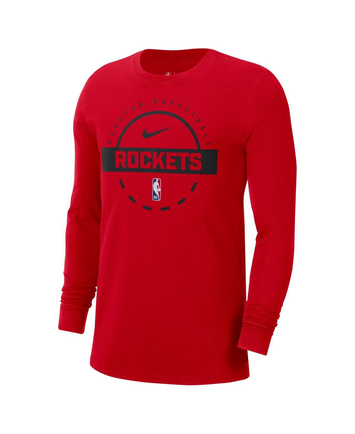 Nike Men's Red Houston Rockets Authentic Long Sleeve Practice T-shirt In Red