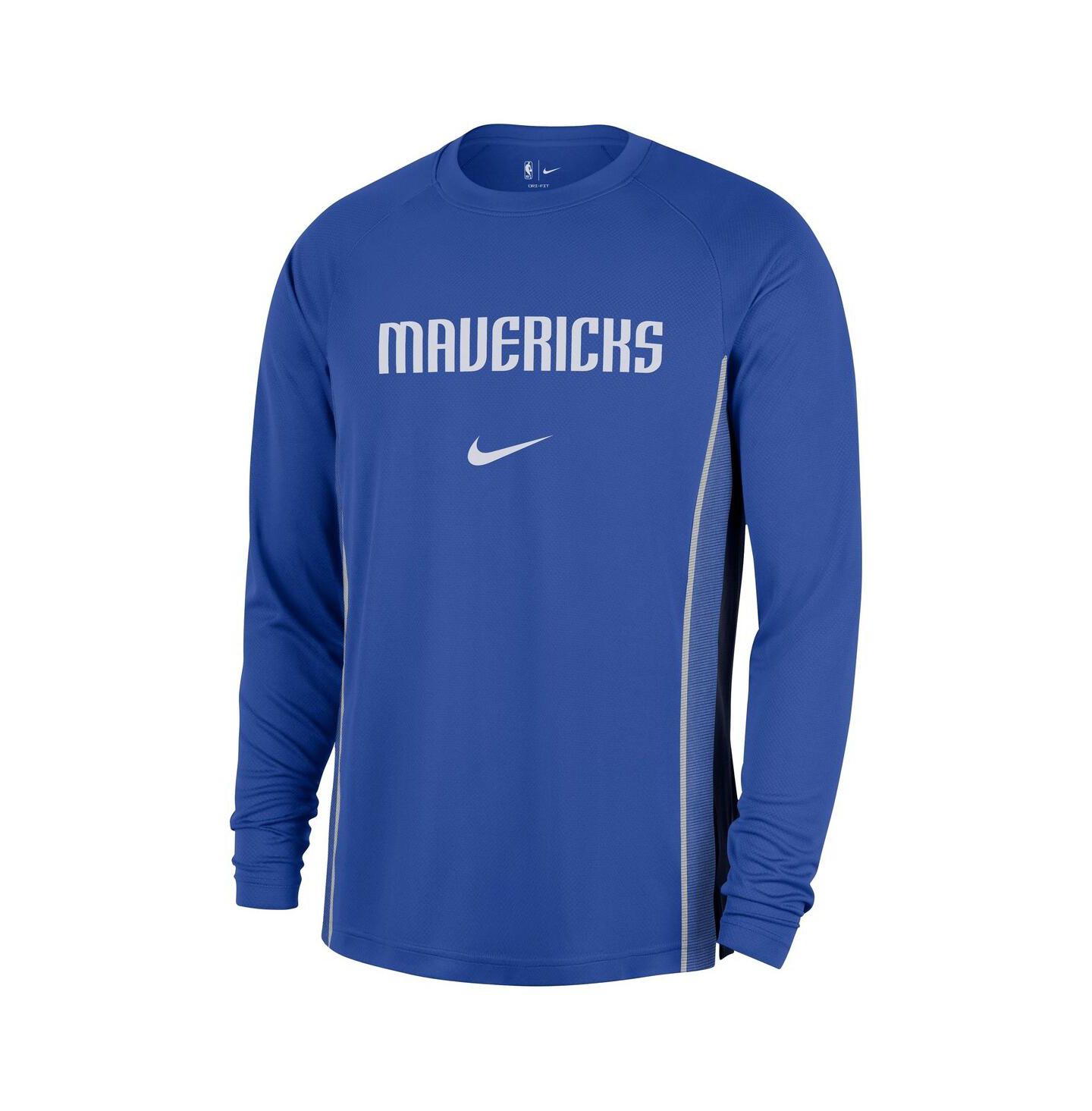 Мужская рубашка Nike Blue Dallas Mavericks 2025/26 Authentic Pre-Game Legend Dri-FIT Long Sleeve Shooting — фото 2