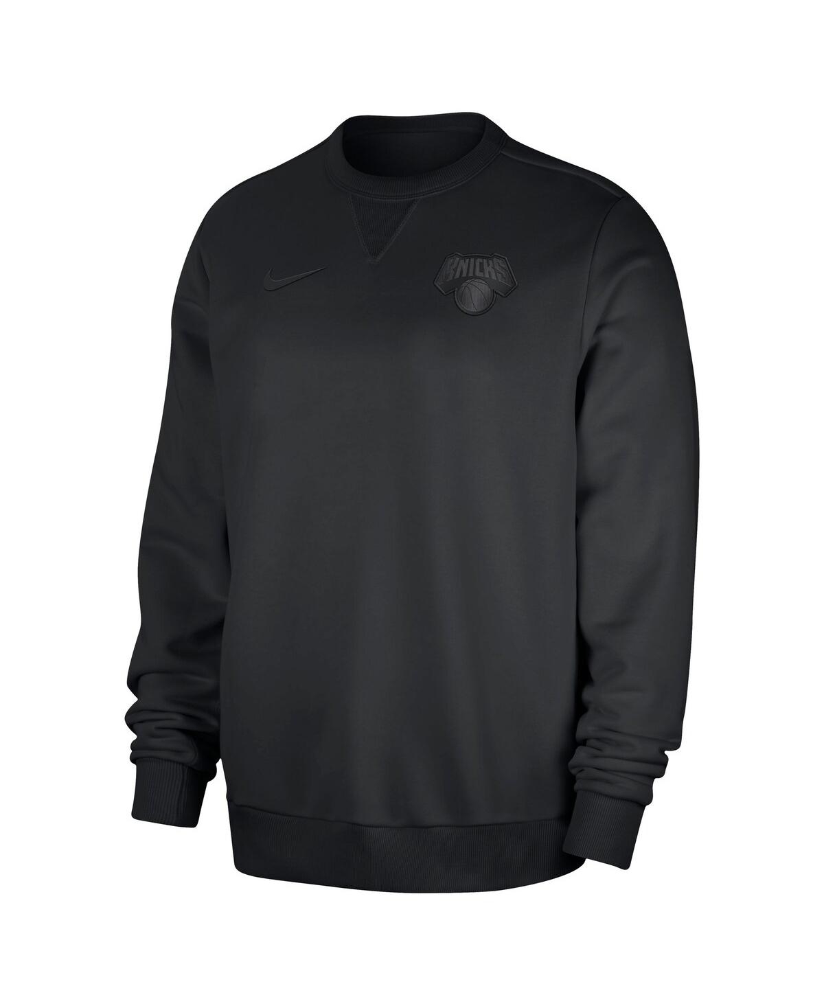 Nike Men's Black New York Knicks Authentic Standard Issue Travel Performance Pullover Sweatshirt In Black