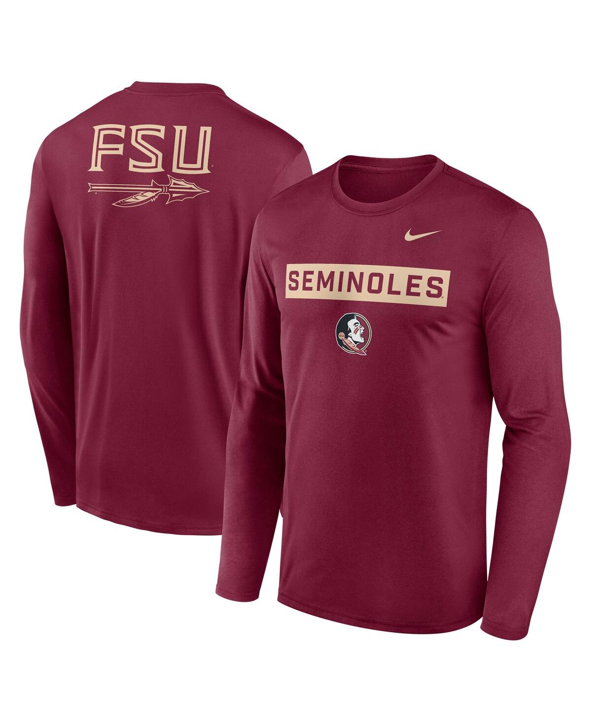 Nike Florida State Primetime Legend 2-hit  Men's Dri-fit College Long-sleeve T-shirt In Burgundy