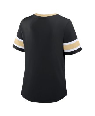 Women's Black New Orleans Saints Redzone Draw Play Athena Lace-Up T-Shirt