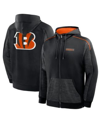 Fanatics - Men's Black Cincinnati Bengals Checkdown Pass Full-Zip Hoodie