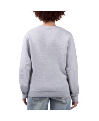 Women's Heather Gray Detroit Lions Flower Logo Graphic Fleece Pullover Sweatshirt