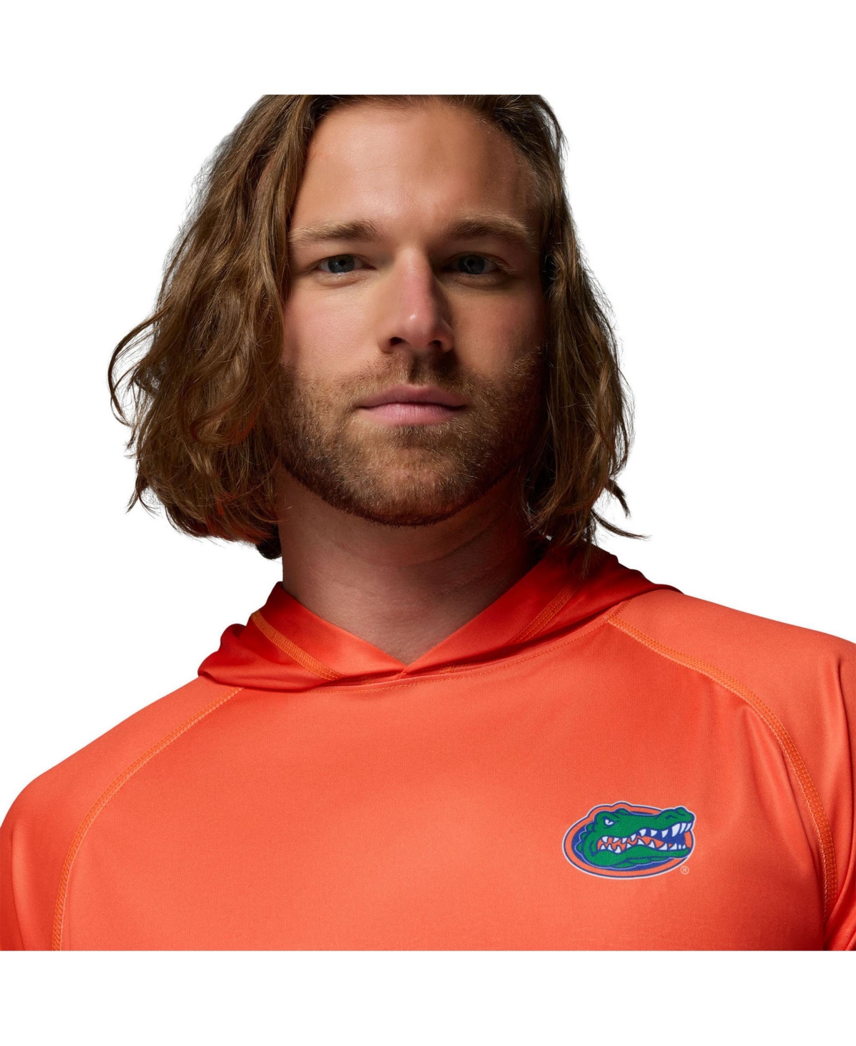 Columbia Men's Orange Florida Gators Pfg Gradient Water Super Terminal Tackle Hoodie Omni-wick T-shirt In Orange