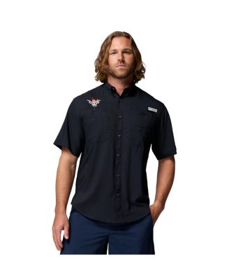 Columbia - Men's Black Texas Longhorns Tamiami Omni-Shade Button-Down Shirt