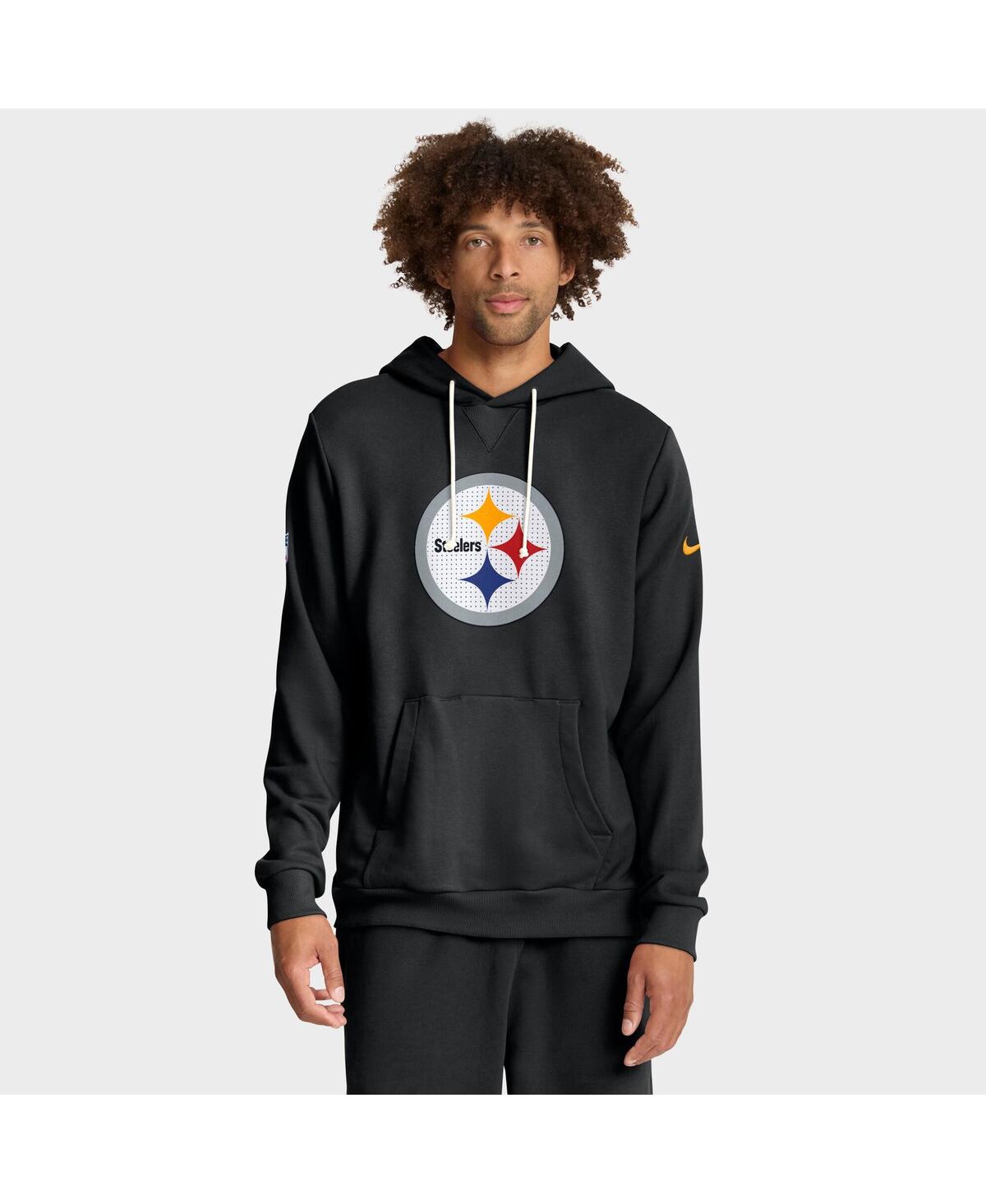 Nike Anthracite Pittsburgh Steelers Sideline Standard Issue Initial Home Dri-fit Hoodie In Black
