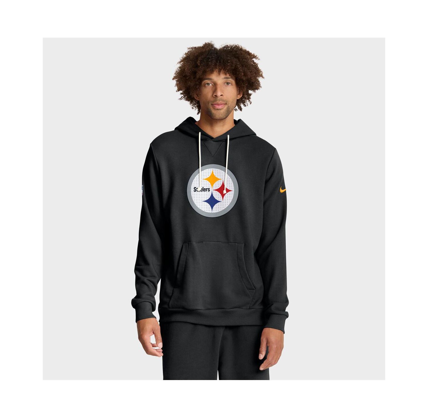 Men's Black Pittsburgh Steelers Sideline Standard Issue Initial Home Dri-FIT Hoodie