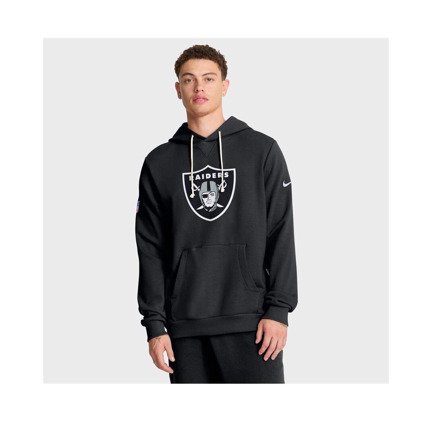 Men's Black Las Vegas Raiders Sideline Standard Issue Initial Home Dri-FIT Hoodie