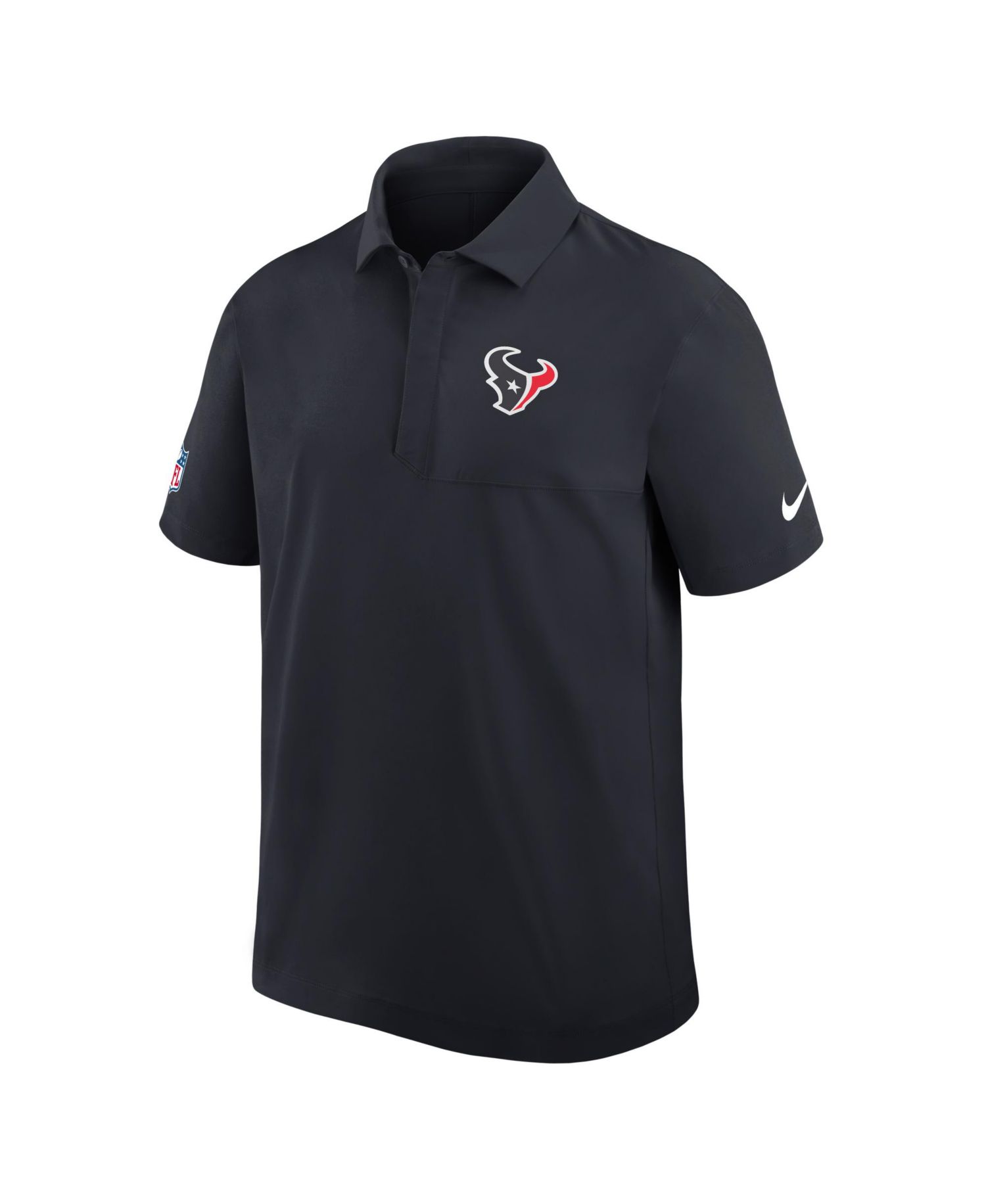 Men's Navy Houston Texans Sideline City Pride Woven Performance Polo Shirt