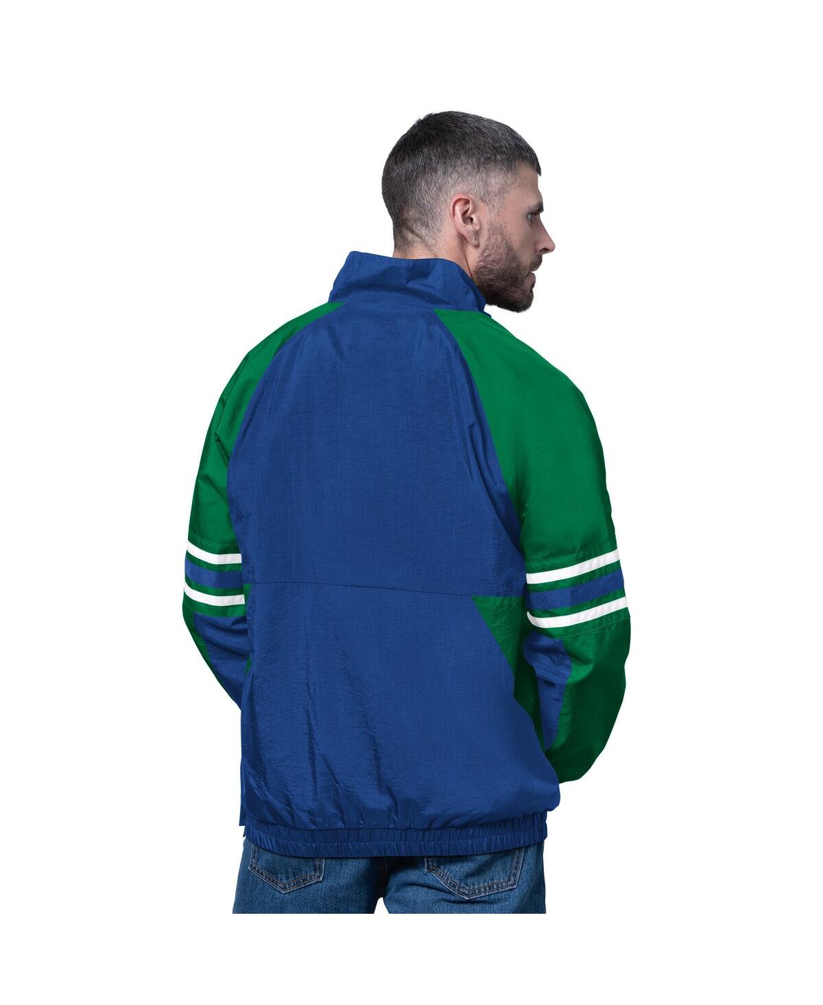 Starter Men's Royal Seattle Seahawks Vintage Logo Prospect Half-Zip Pullover Sweatshirt