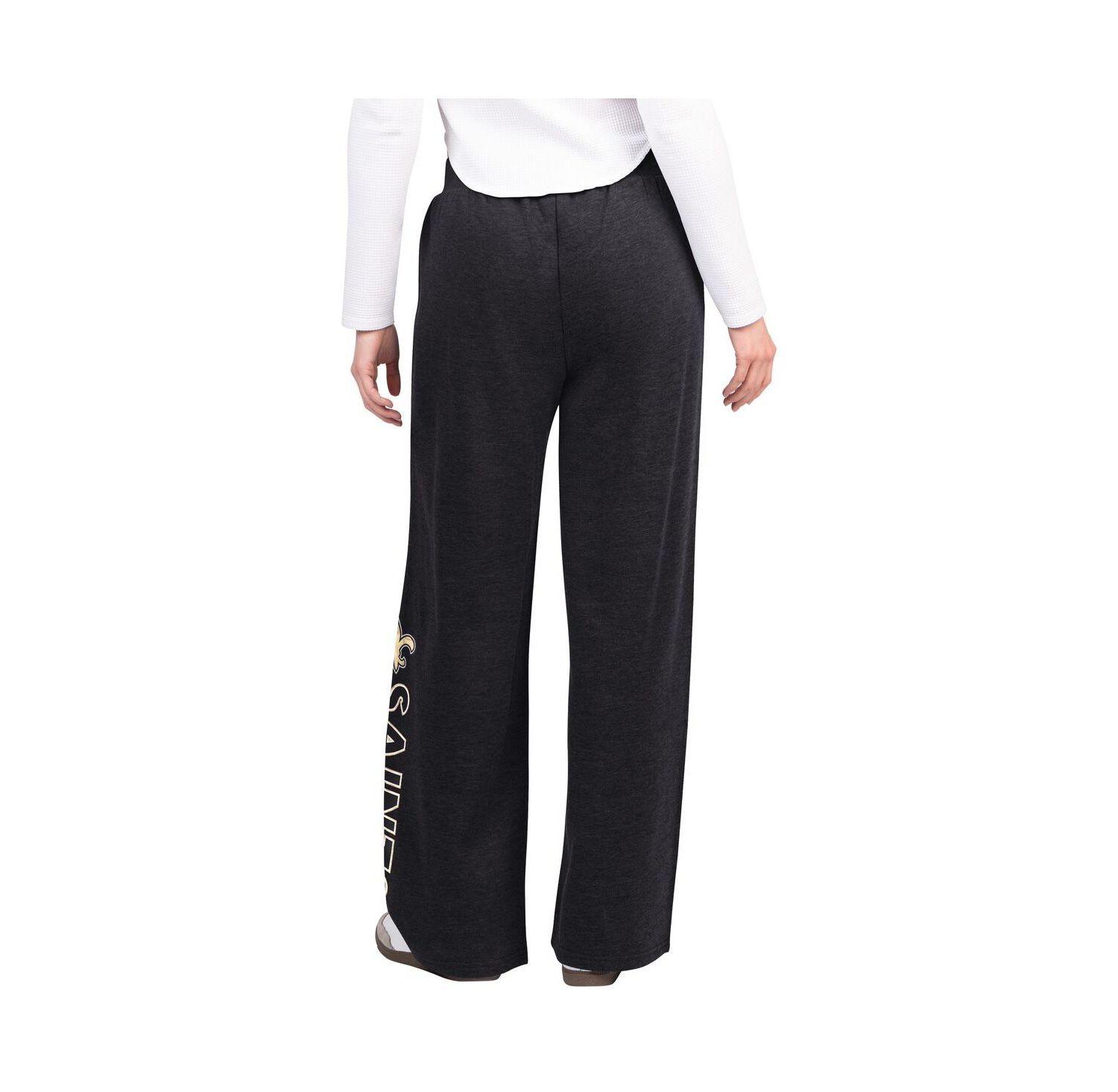 Women's Black New Orleans Saints Field Wide Leg Sweatpants