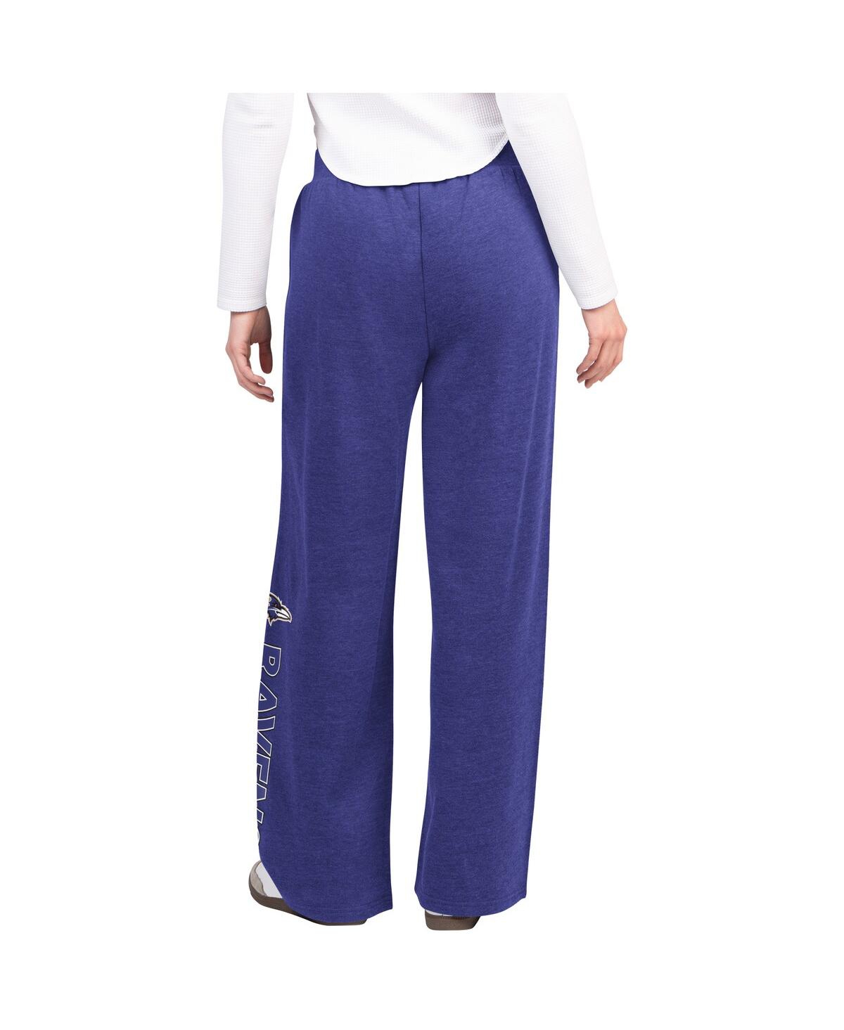 G-iii 4her By Carl Banks Purple Baltimore Ravens Field Wide Leg Sweatpants In Purple